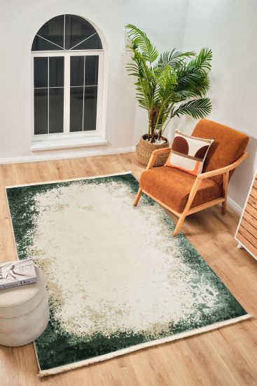 Perre75 Beige Green Modern Abstract Area Rug