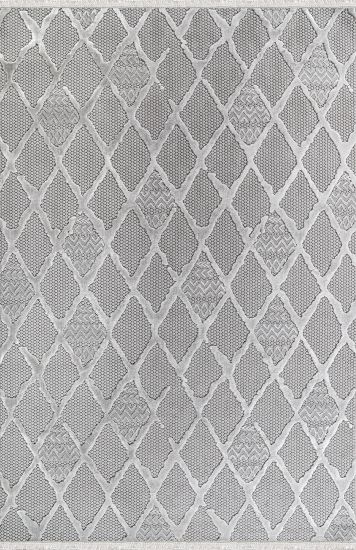 Boyut75 Grey Trellis Bedroom Rug