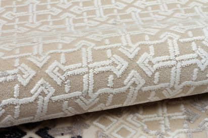 Perre75 Beige Cream Patterned Scandi Area Rug