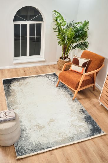 Perre75 Beige Grey Abstract Living Room Rug