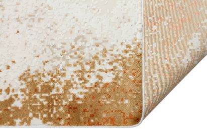 Perre75 Beige Gold Abstract Area Rug