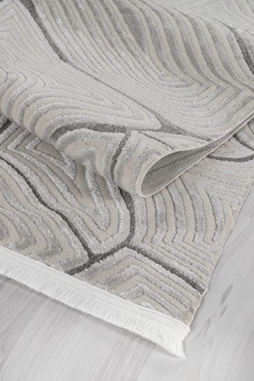 Boyut75 Grey Beige Scandi Abstract Area Rug