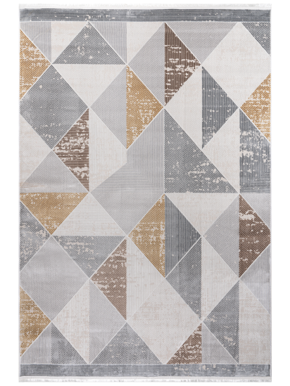 Arti Grey Copper Modern Geometric Indoor Rug