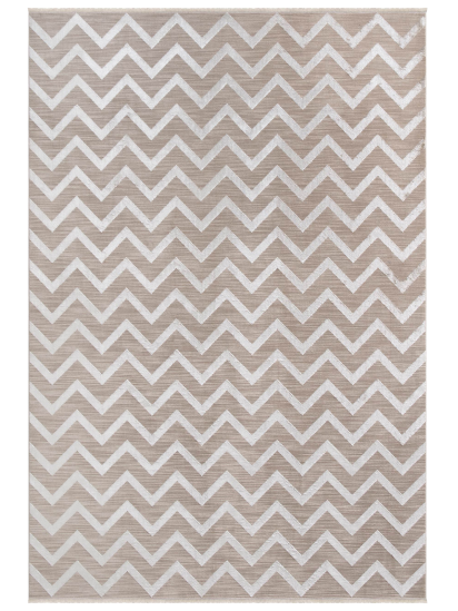 Infinic Brown Grey Chevron Indoor Rug