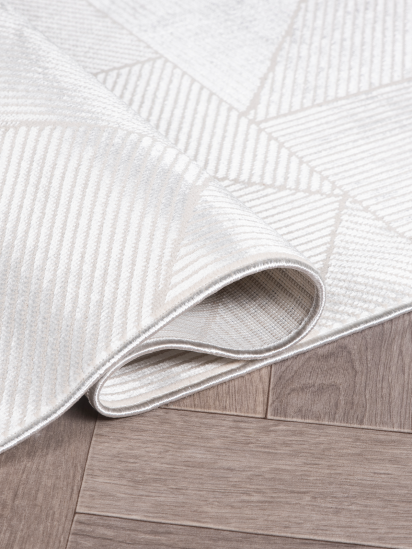 Arti Cream Beige Geometric Bedroom Rug