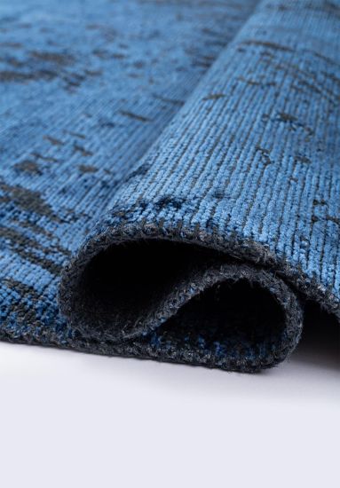 Cascade Blue & Black Abstract Outdoor Rug