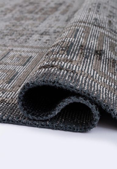 Loomspun Grey Bordered Living Room Rug