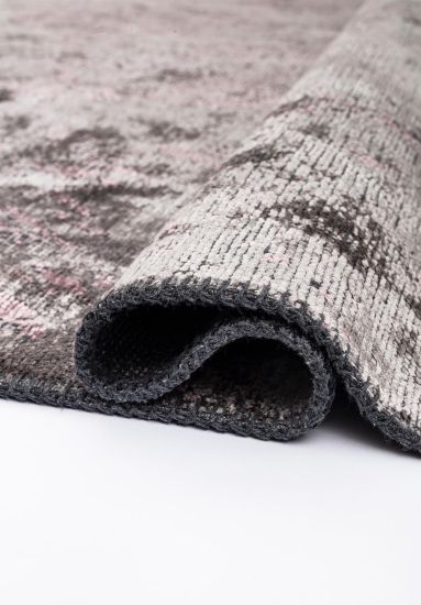 Grey & Pink Cascade Abstract Area Rug