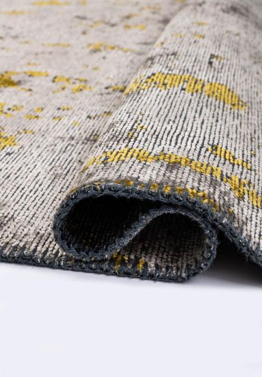 Celesta Grey & Yellow Abstract Living Room Rug