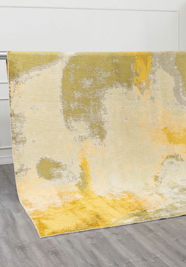 Abstract Green & Yellow Heron Indoor Rug