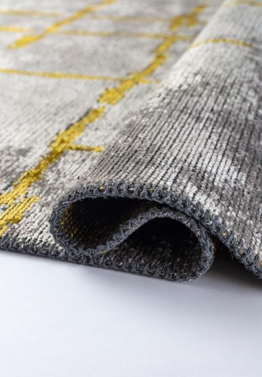 Glimmer Yellow & Grey Abstract Area Rug