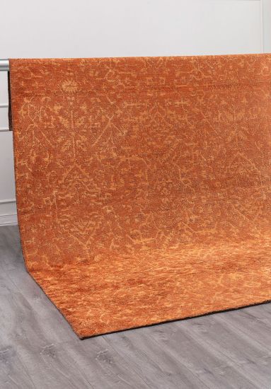 Floral Orange Gobelin Living Room Rug