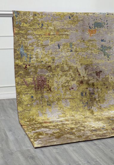 Courtyard Green & Grey Abstract Rug