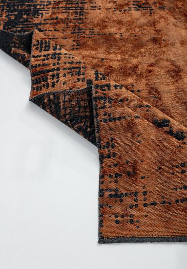 Orange & Black Abstract Mirage Area Rug