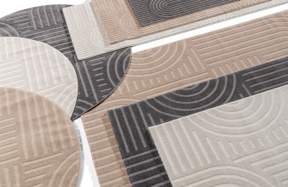 Flute Beige Geometric Modern Rug