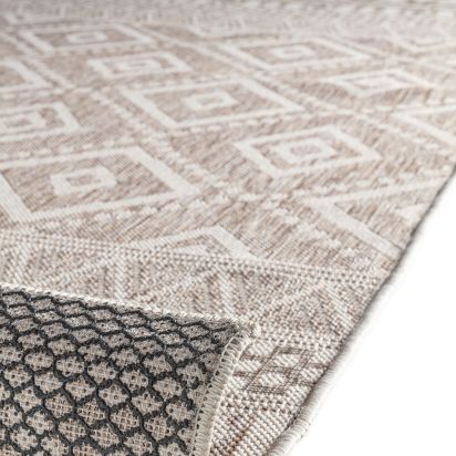 Flare Beige Aztec Living Room Rug