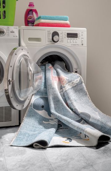 Modern Pink & White Enrich Kids Rug