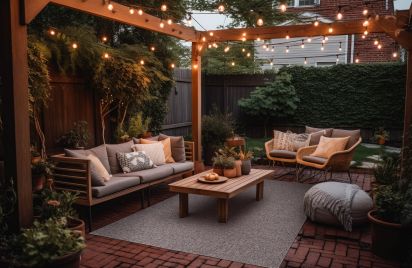 Flashy Brown Plain Outdoor Rug