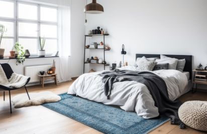 Exquisite Blue Oriental Living Room Rug