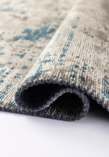 Grey & Blue Mirage Abstract Living Room Rug