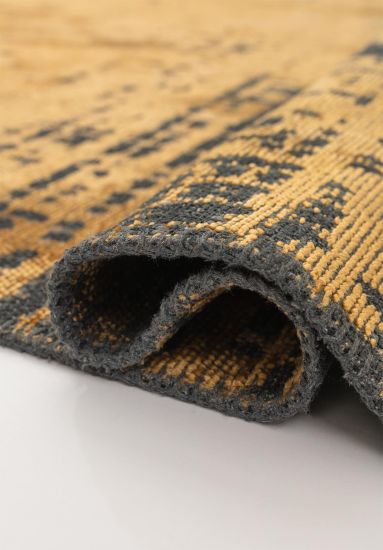 Yellow & Black Abstract Mirage Living Room Rug