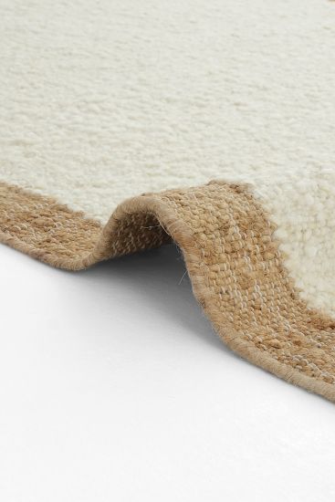 Woptil Beige & Brown Bordered Dining Room Rug