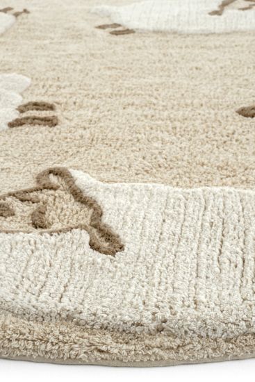 Cream & Brown Coptina Kids Room Rug