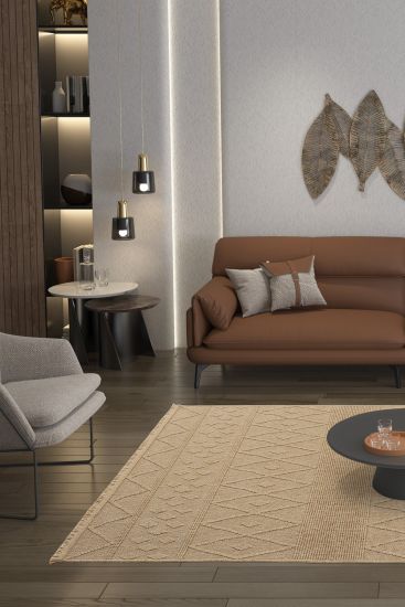 Haptir Brown Jute & Sisal Trellis Outdoor Area Rug