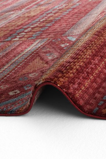Gallipt Red Multicolour Modern Kilim Living Room Rug