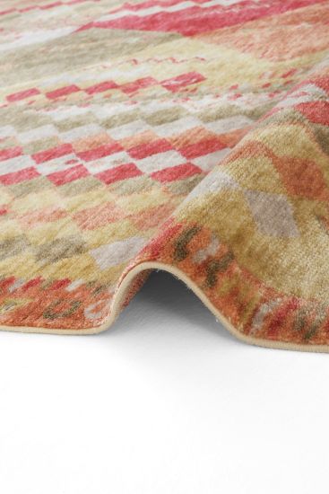 Gallipt Red & Orange Aztec Dining Room Rug