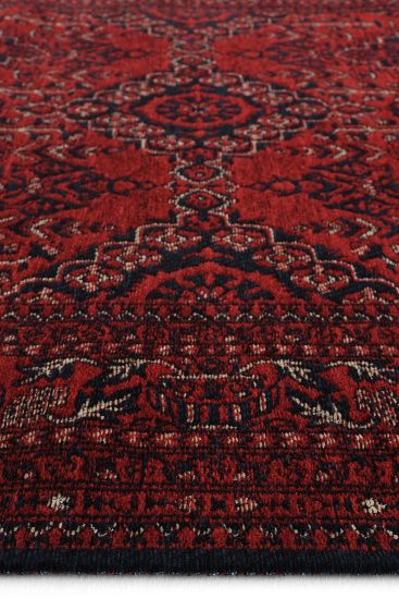 Aptolias Persian & Oriental Red Black Bedroom Rug
