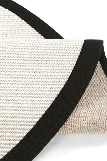 Beige Cream Sisal85 Plain Bordered Bedroom Rug