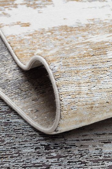 Quaptin Beige Charcoal Distressed Abstract Living Room Rug