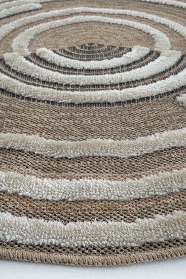 Saprite Brown Cream Geometric Area Rug