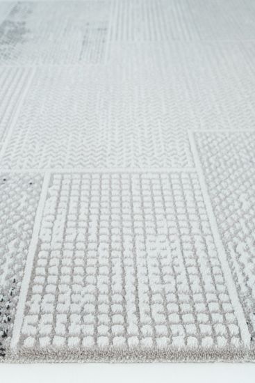 Norptis Grey Abstract Bedroom Rug