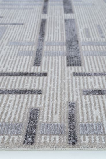 Norptis Grey Abstract Living Room Rug