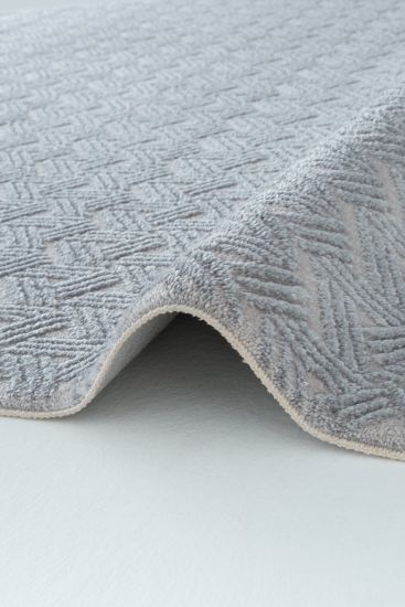 Norptis Grey Modern Chevron Bedroom Rug