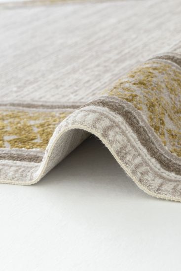 Norptis Cream & Grey Bordered Living Room Rug