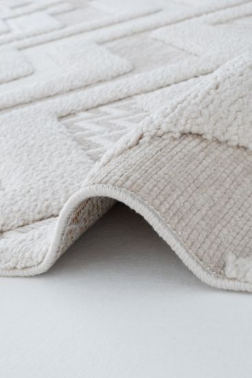 Bloptik Cream Beige Chevron Indoor Rug