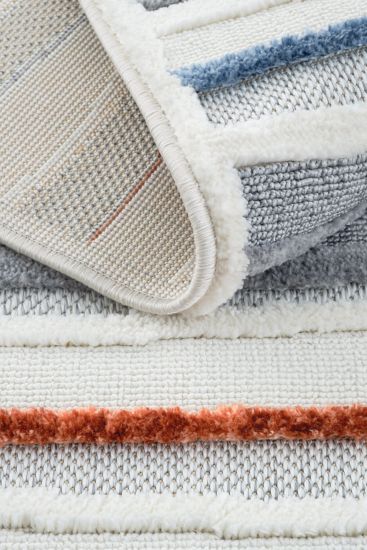 Piptara White Grey Stripes Area Rug