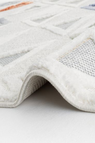 Piptara Cream Multicolour Geometric Bedroom Rug