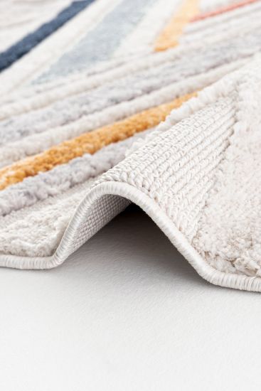 Paltino White Multicolour Modern Stripes Area Rug