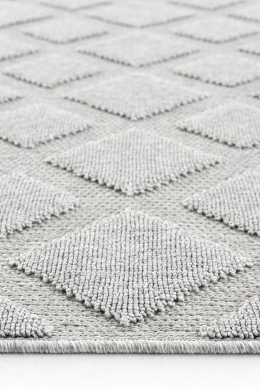 Osptar Grey Geometric Living Room Rug