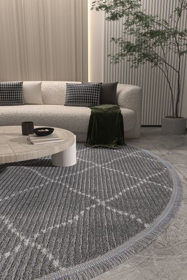 Vetpina Grey Geometric Area Rug