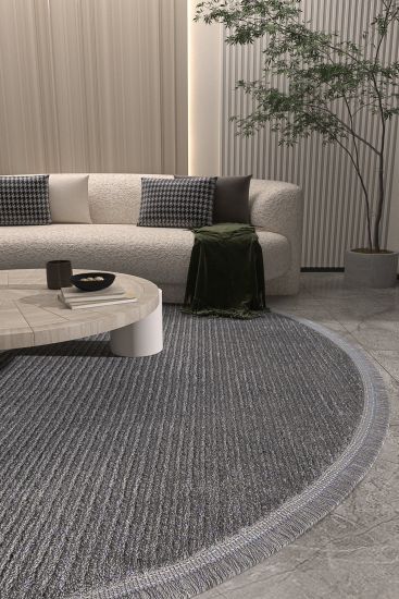 Vetpina Grey Plain Area Rug