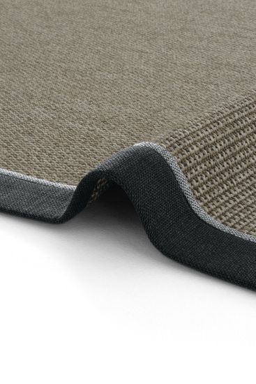 Sisal85 Beige Brown Plain Bordered Indoor Rug