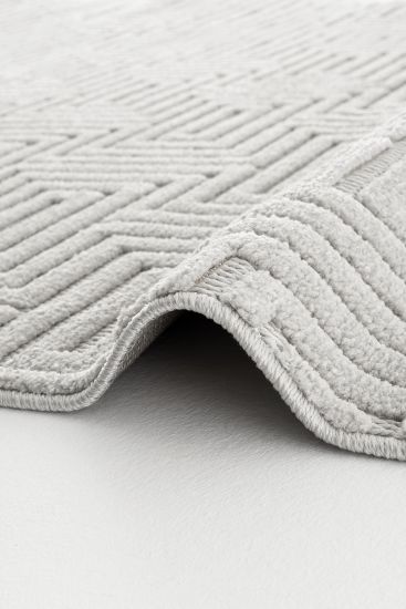 Haptiny Grey Geometric Living Room Rug