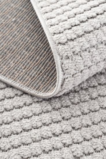 Stoptrina Grey Modern Plain Living Room Rug