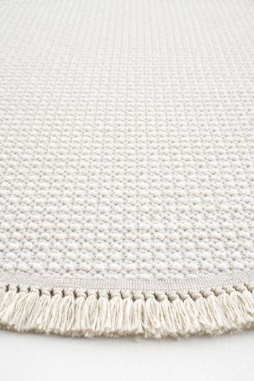 Verptal Cream Modern Plain Bedroom Rug