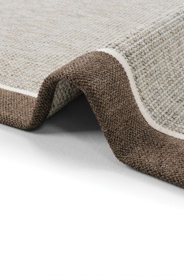 Sisal85 Plain Bordered Beige Brown Indoor Rug